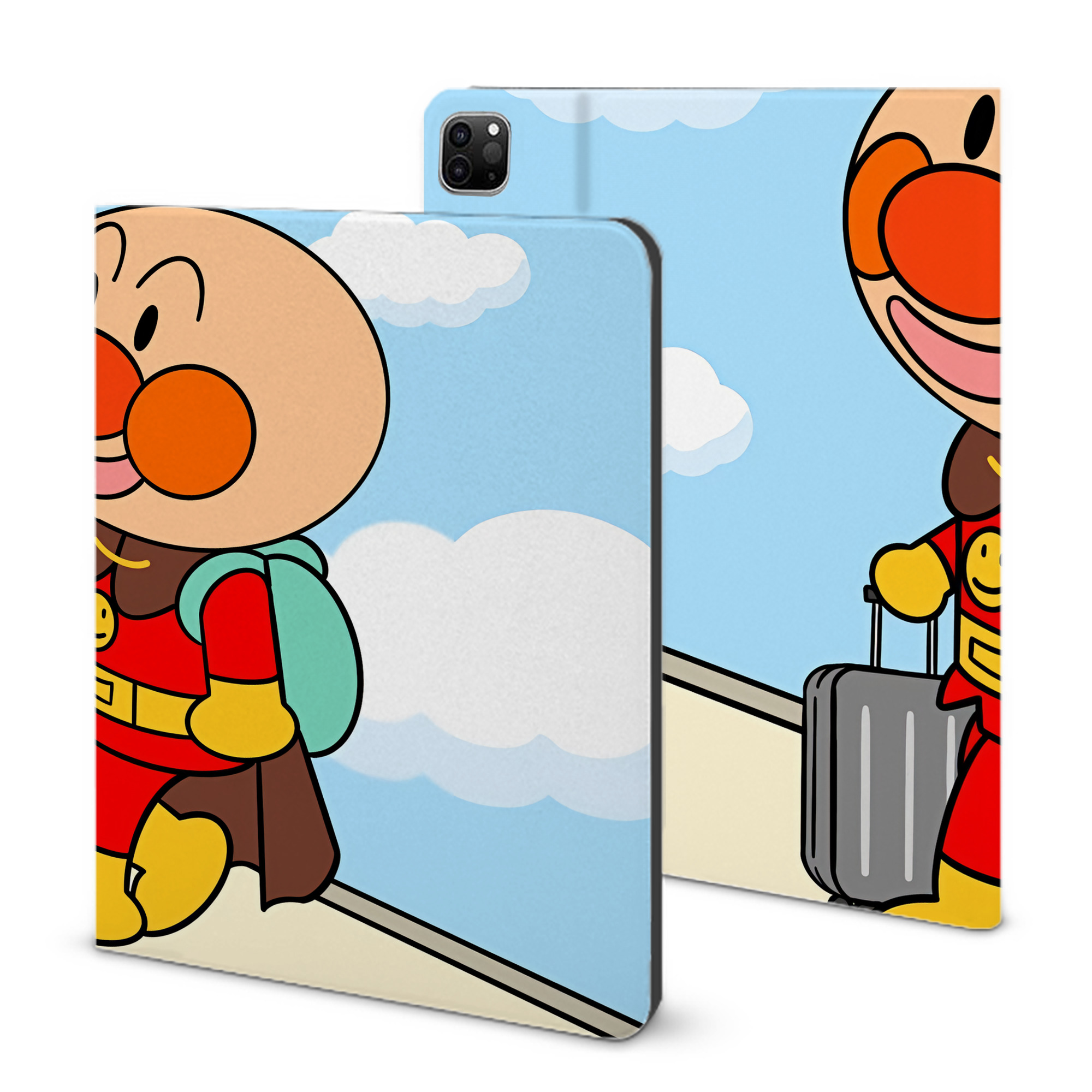 （画像用） アンパンマン Anpanman IPad ケース ブック型 PUレザー TPU 耐衝撃 軽量 薄型 ペン収納なし 全面保護 IPad 各モデル対応